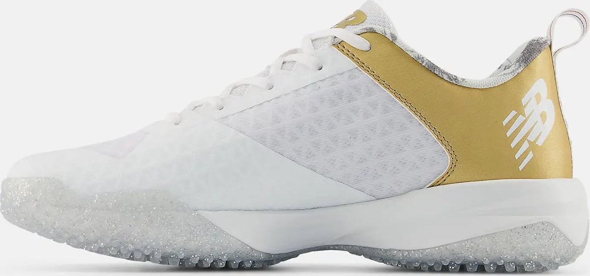 New Balance 4040v8 Fresh Foam Turf Baseball Shoe - Silver White Gold