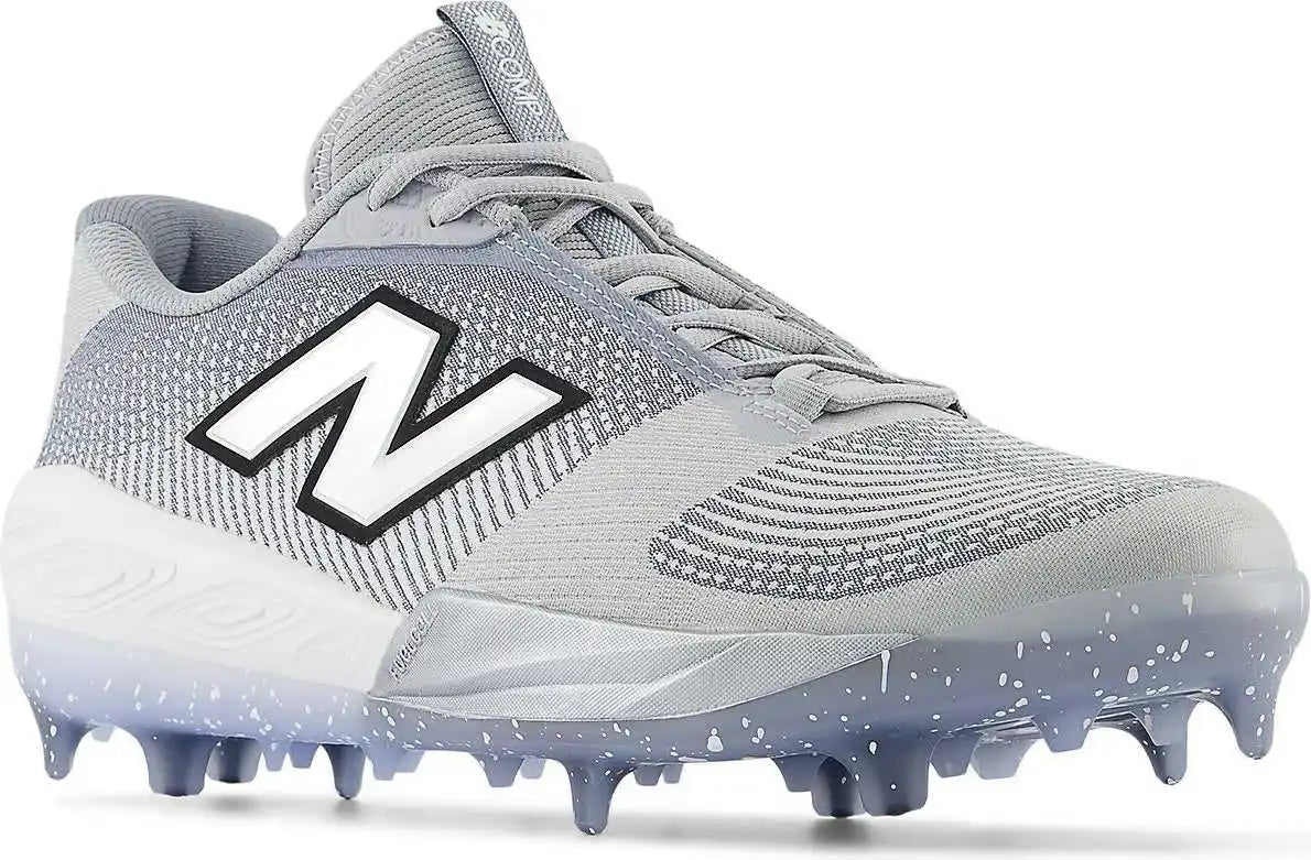 New Balance Fuelcell Compv4 Molded Baseball Cleat - Team Away Gray White