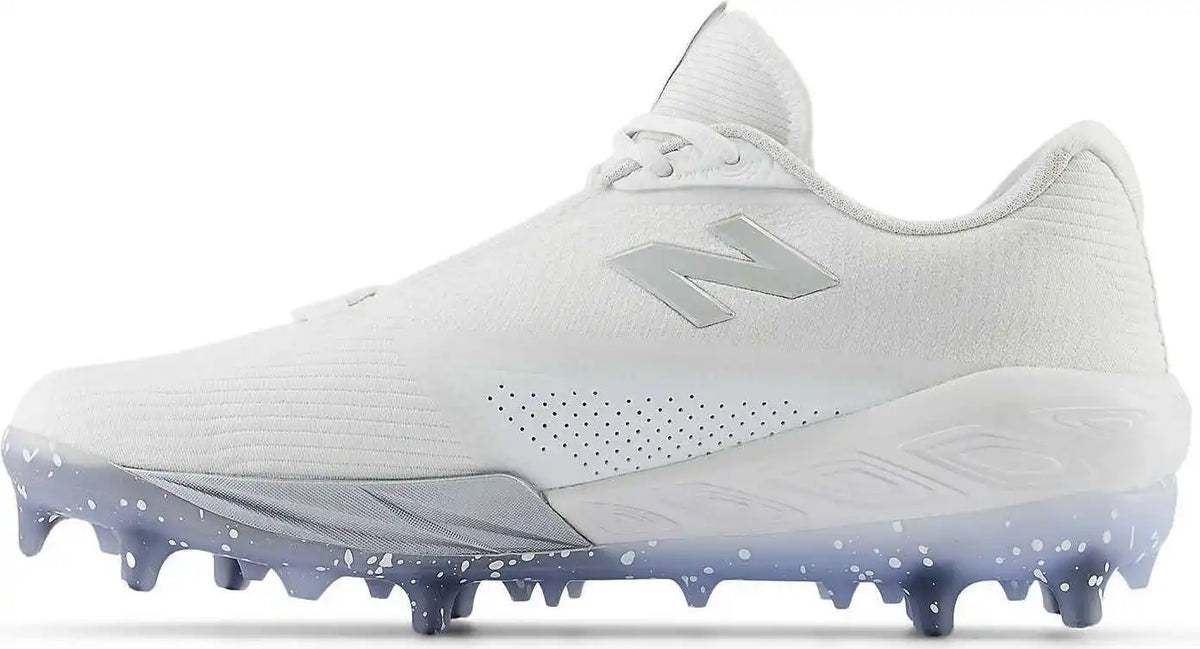 New Balance Fuelcell Compv4 Molded Baseball Cleat - White Silver