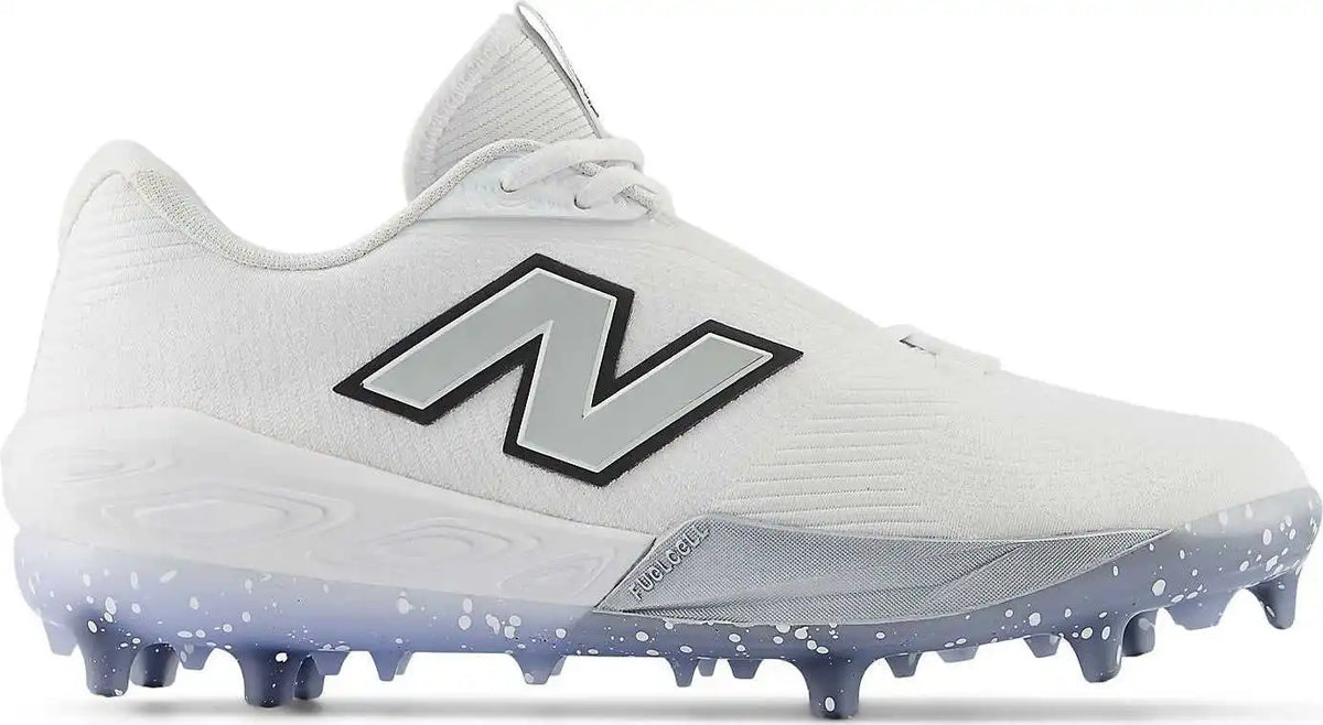 New Balance Fuelcell Compv4 Molded Baseball Cleat - White Silver