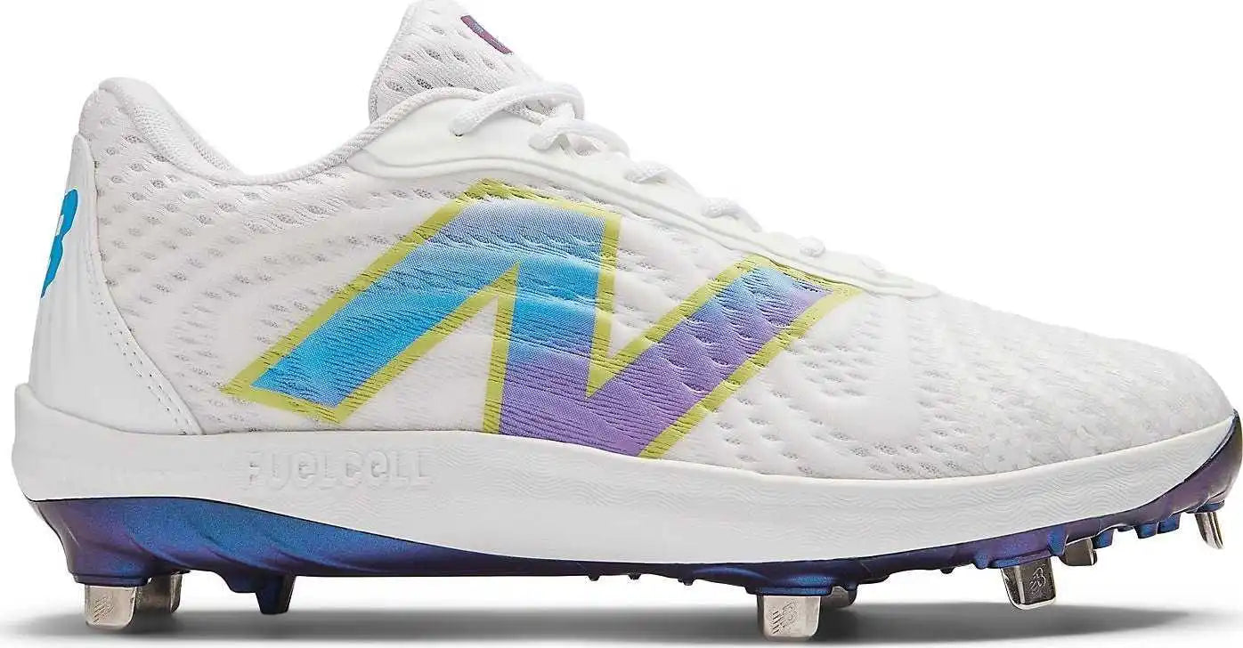 New Balance Fuelcell L4040v7 Unity of Sport Low Cut Metal Cleat - White Dusted Grape Water Cress