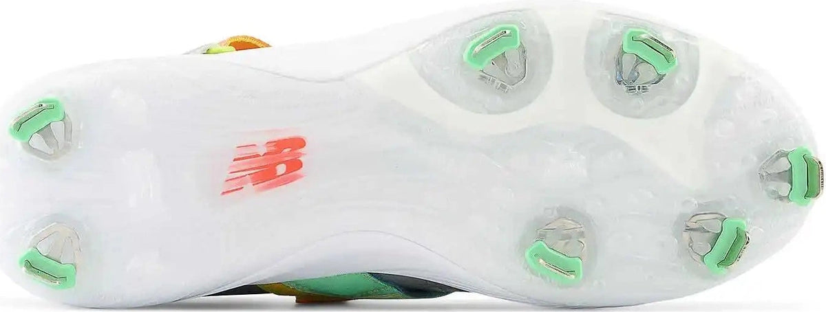New Balance Fuelcell Lindor 2 Baseball Metal Cleats - Gray Neon Dragonfly Electric Jade