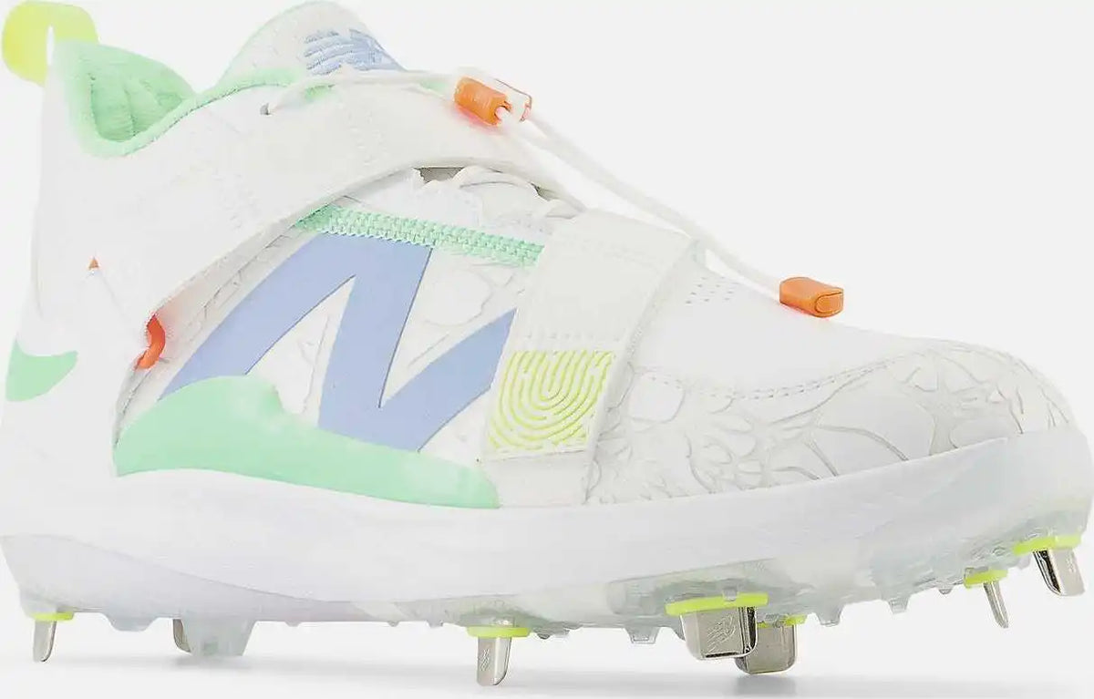 New Balance Fuelcell Lindor 2 Baseball Metal Cleats - White Green Blue
