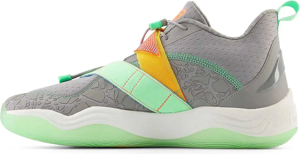 New Balance Fuelcell Lindor 2 Pre Game Turf Shoes - Gray Neon Dragonfly Electric Jade