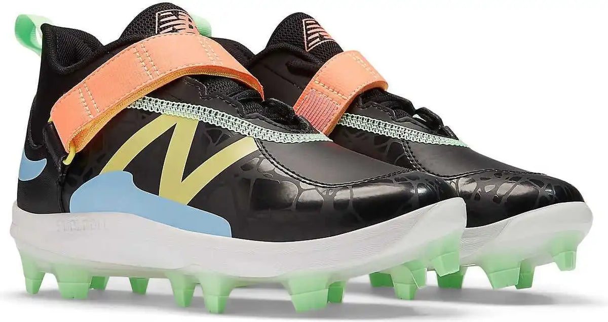 New Balance Fuelcell Lindor 2 Youth Baseball Cleats Black Neon Dragonfly