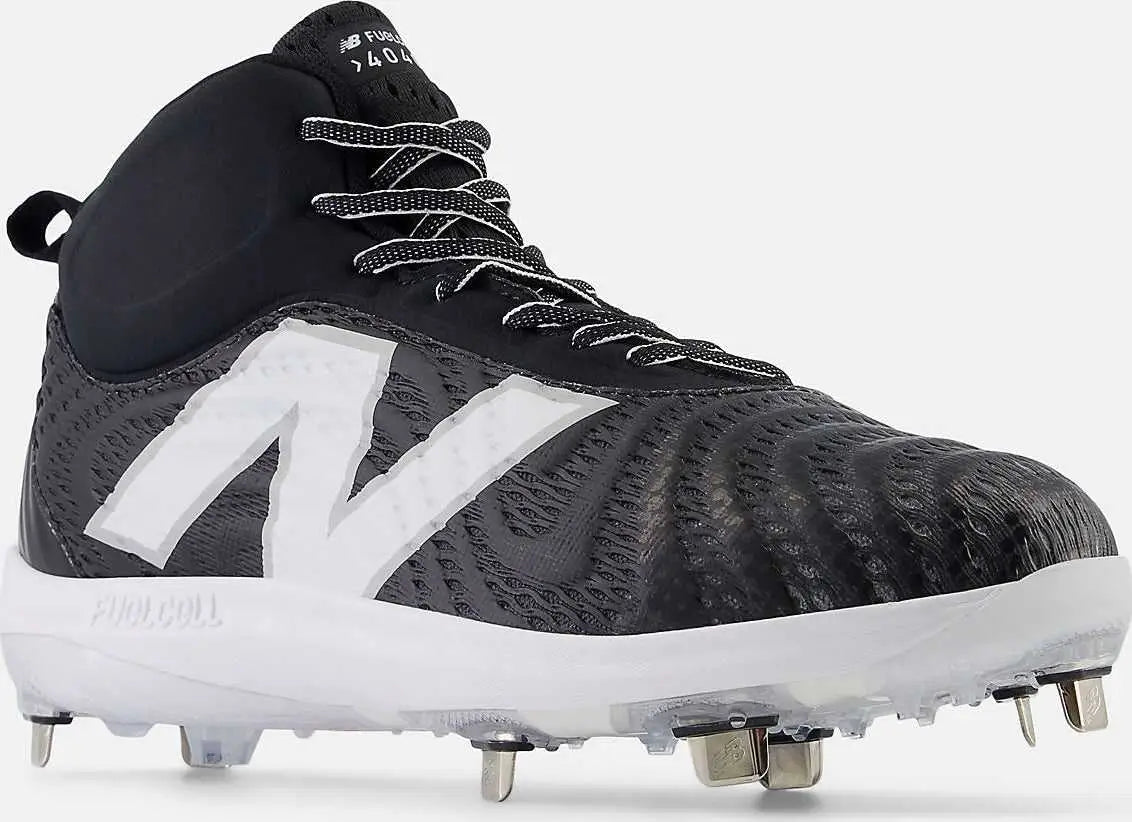 New Balance Fuelcell M4040v7 Mid Metal Cleats - Black White