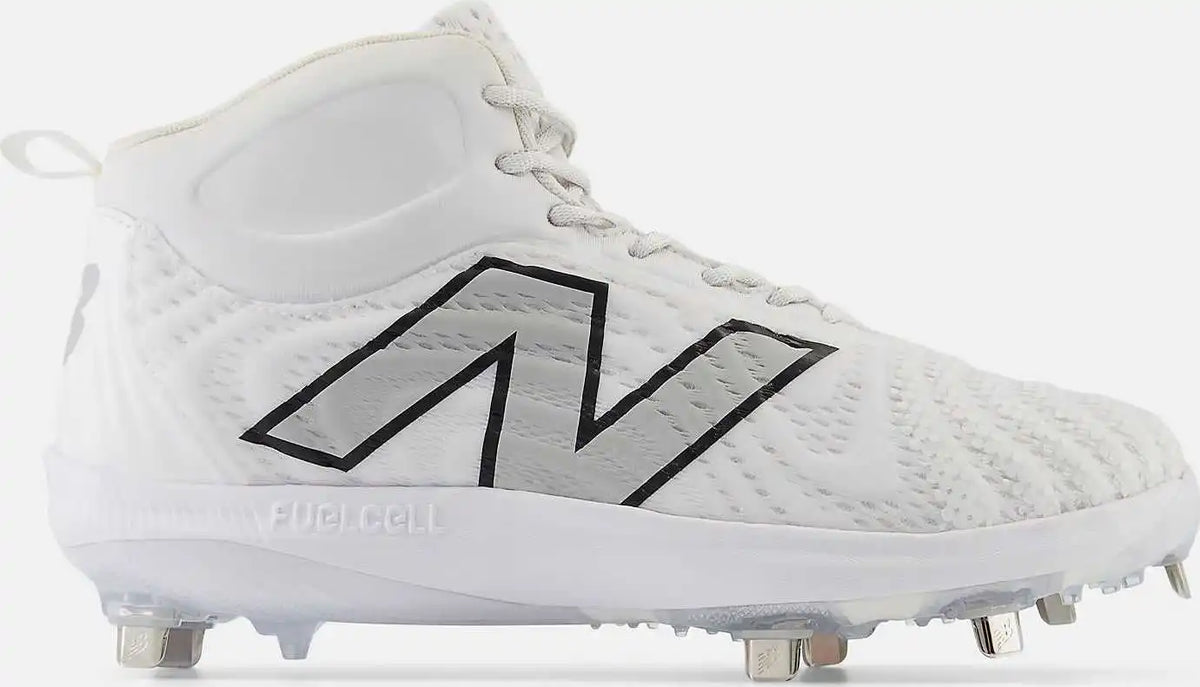 New Balance Fuelcell M4040v7 Mid Metal Cleats - White Raincloud