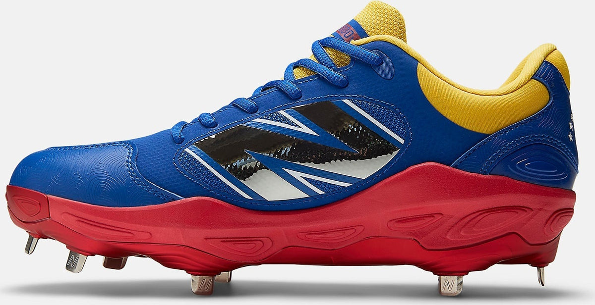 New Balance M3000v7 Men’s Fresh Foam x Metal Baseball Cleats - Royal Yellow Red