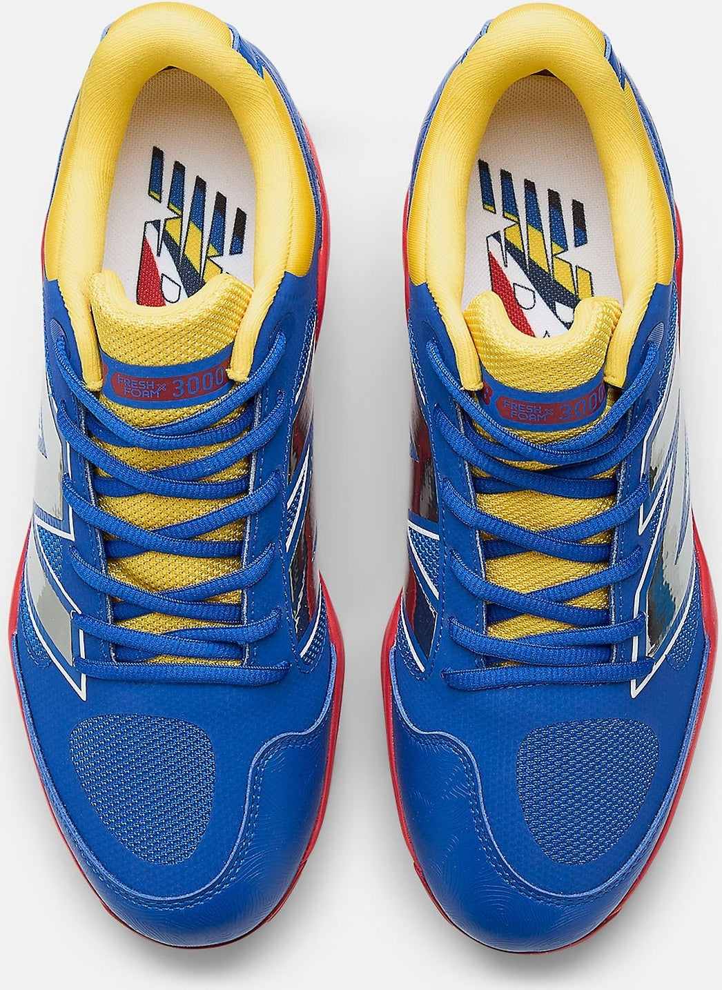 New Balance M3000v7 Men’s Fresh Foam x Metal Baseball Cleats - Royal Yellow Red