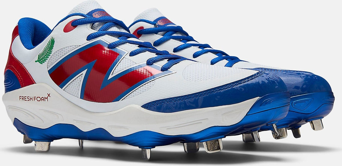New Balance M3000v7 Men’s Fresh Foam x Metal Baseball Cleats - White Royal Red