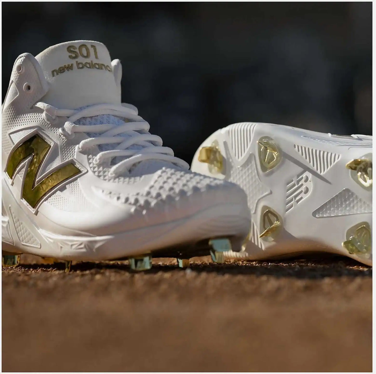 New Balance Mshowt1 Men’s Fuelcell Ohtani 1 Metal Cleat White Metalic Gold