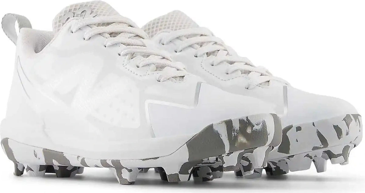 New Balance Sjrom Romero Duo Rubber Molded Girls Softball Cleats - White Silver
