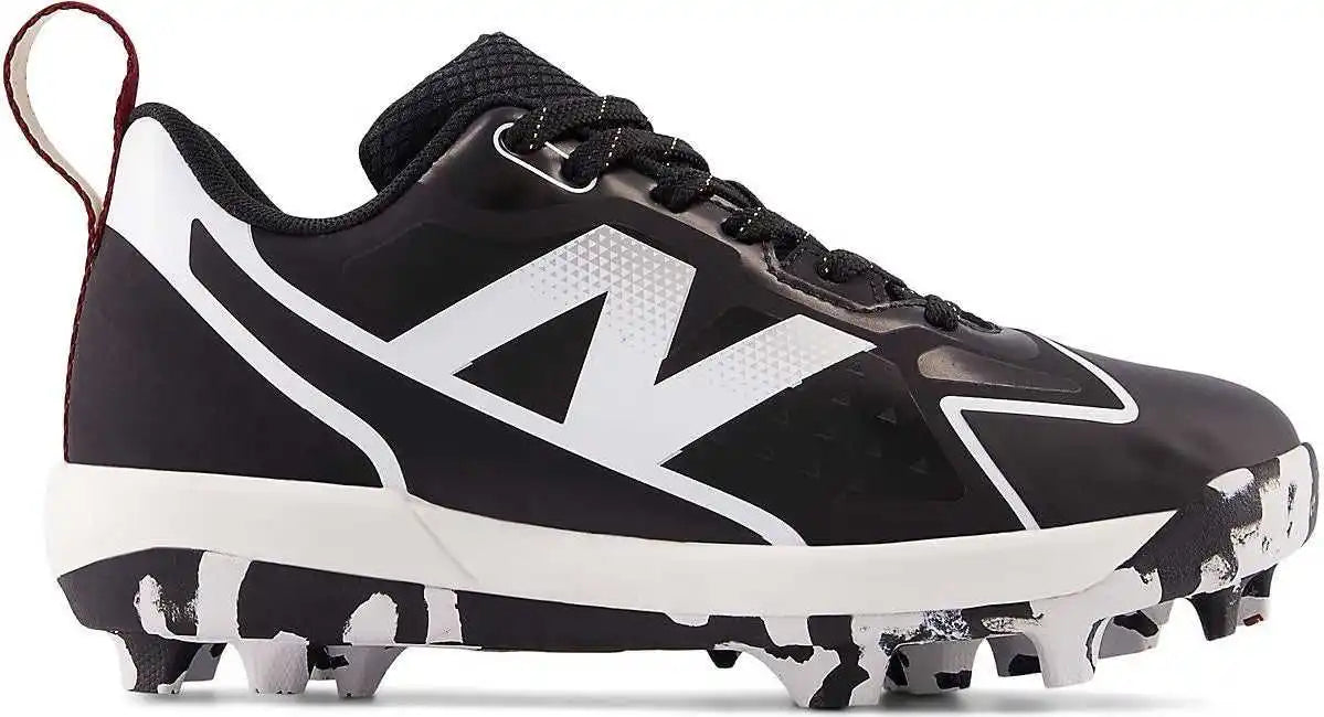 New Balance Sjrom Romero Duo Rubber Molded Girls Softball Cleats - Black White Silver