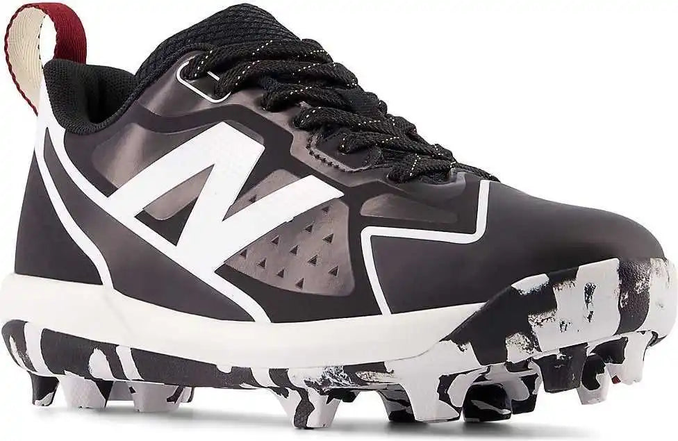 New Balance Sjrom Romero Duo Rubber Molded Girls Softball Cleats - Black White Silver
