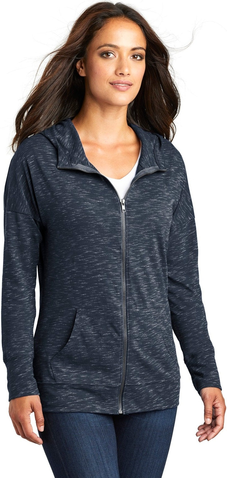New Navy District Women's Medal Full-Zip Hoodie. DT665