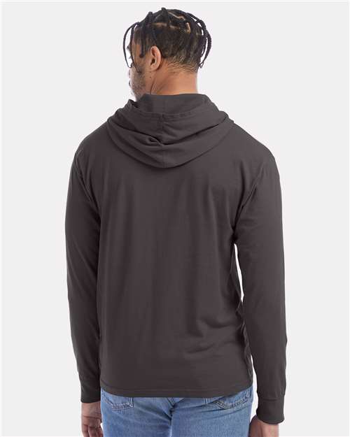 New Railroad Grey Garment-Dyed Jersey Hooded Long Sleeve T-Shirt - GDH280