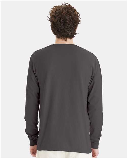 New Railroad Grey Garment-Dyed Long Sleeve T-Shirt - GDH200
