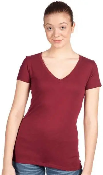 Next Level 1540 Women’s Ideal V-neck T-shirt - Cardinal
