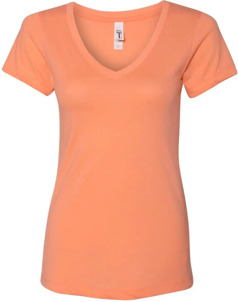 Next Level 1540 Women’s Ideal V-neck T-shirt - Light Orange - Ladies Xs