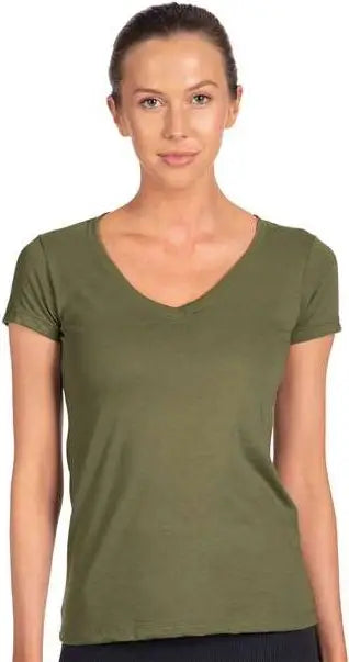 Next Level 1540 Women’s Ideal V-neck T-shirt - Military Green