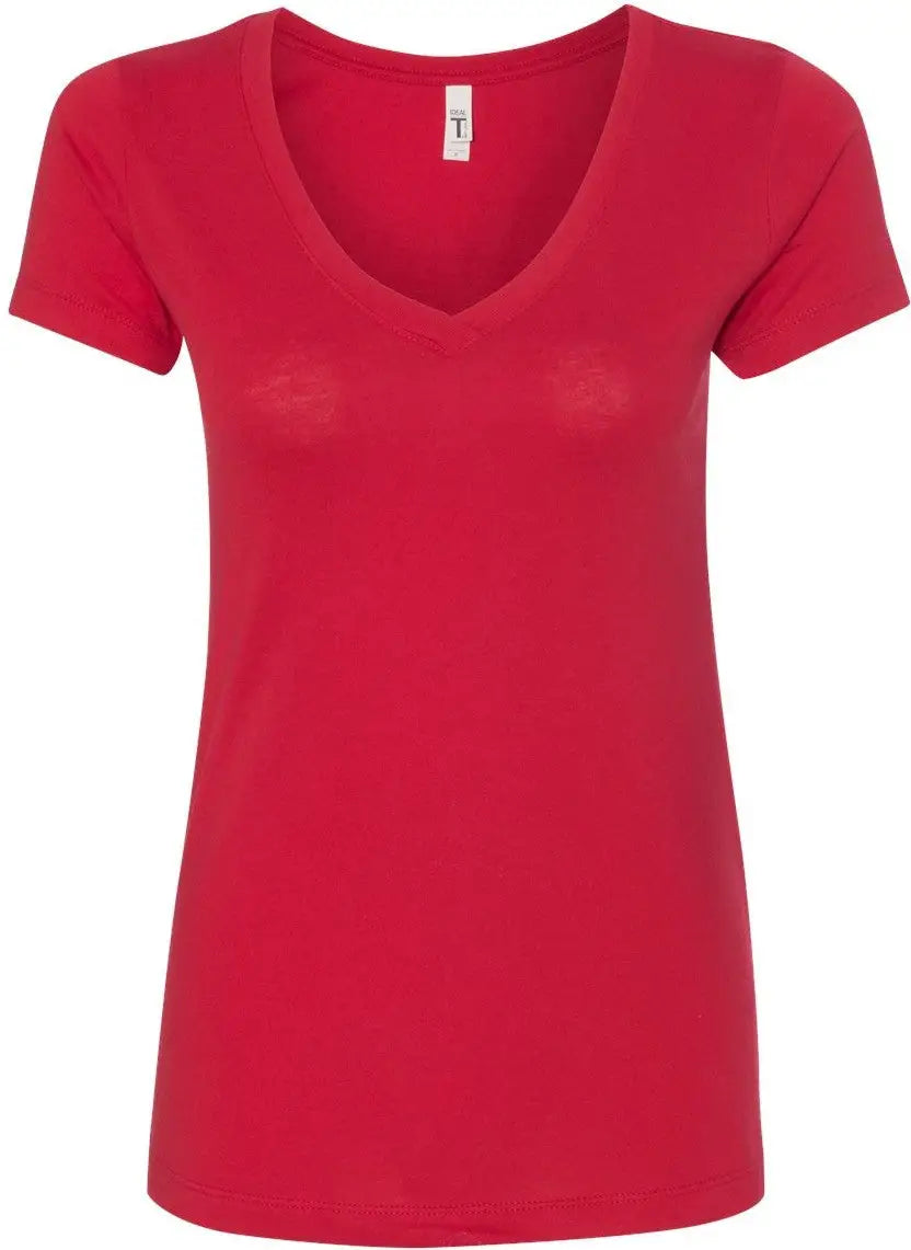 Next Level 1540 Women’s Ideal V-neck T-shirt - Red - Ladies Xs