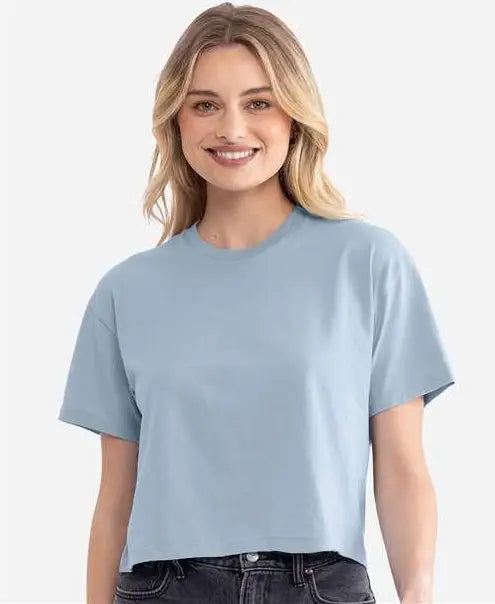 Next Level 1580 Women’s Ideal Crop Tee - Stonewash Denim
