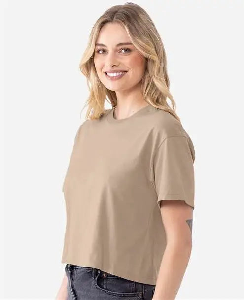 Next Level 1580 Women’s Ideal Crop Tee - Tan