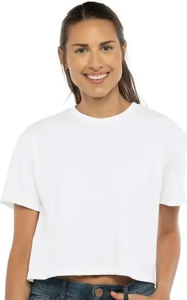 Next Level 1580 Women’s Ideal Crop Tee - White