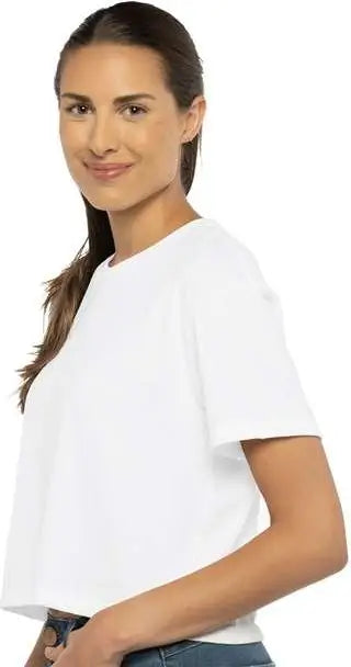 Next Level 1580 Women’s Ideal Crop Tee - White