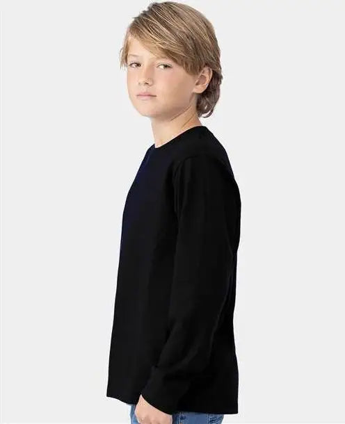 Next Level 3311 Youth Cotton Long Sleeve T-shirt - Black