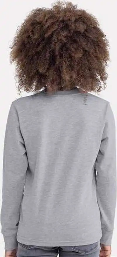 Next Level 3311 Youth Cotton Long Sleeve t Shirt Heather Gray