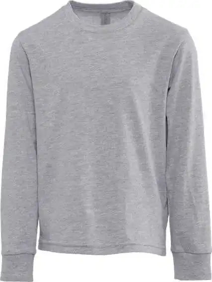 Next Level 3311 Youth Cotton Long Sleeve t Shirt Heather Gray