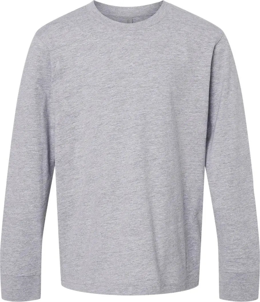 Next Level 3311 Youth Cotton Long Sleeve T-shirt - Heather Gray