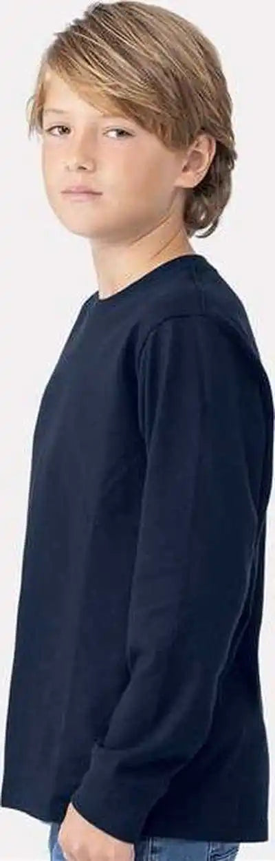 Next Level 3311 Youth Cotton Long Sleeve t Shirt Midnight Navy