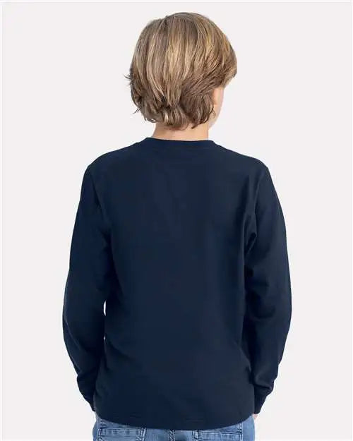 Next Level 3311 Youth Cotton Long Sleeve T-shirt - Midnight Navy