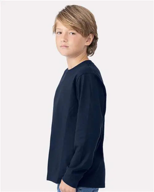 Next Level 3311 Youth Cotton Long Sleeve T-shirt - Midnight Navy