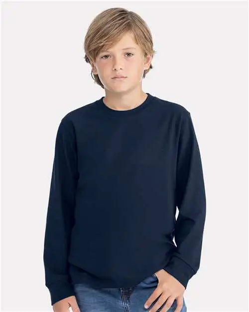 Next Level 3311 Youth Cotton Long Sleeve T-shirt - Midnight Navy