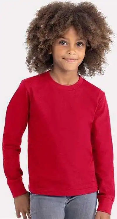 Next Level 3311 Youth Cotton Long Sleeve t Shirt Red