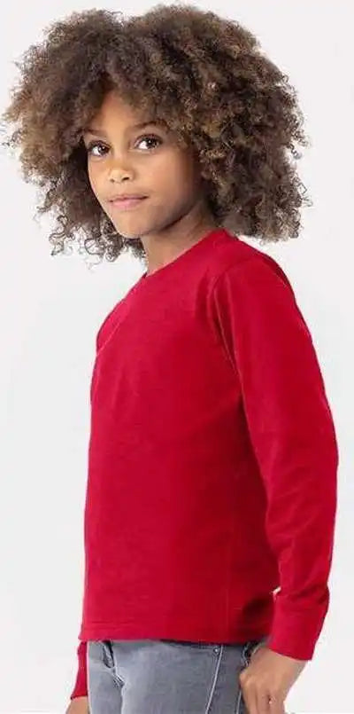 Next Level 3311 Youth Cotton Long Sleeve t Shirt Red