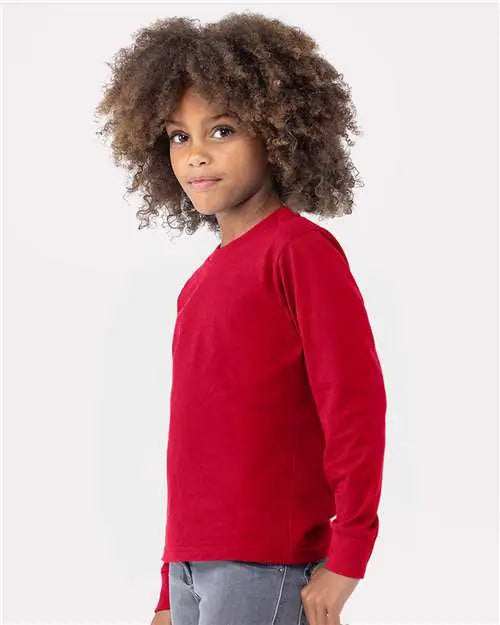 Next Level 3311 Youth Cotton Long Sleeve T-shirt - Red