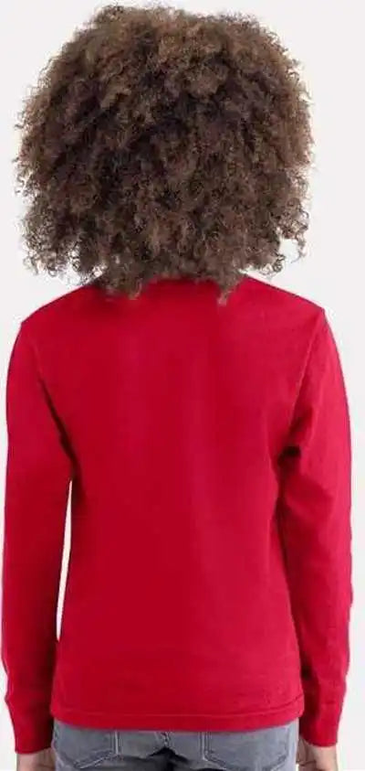 Next Level 3311 Youth Cotton Long Sleeve t Shirt Red