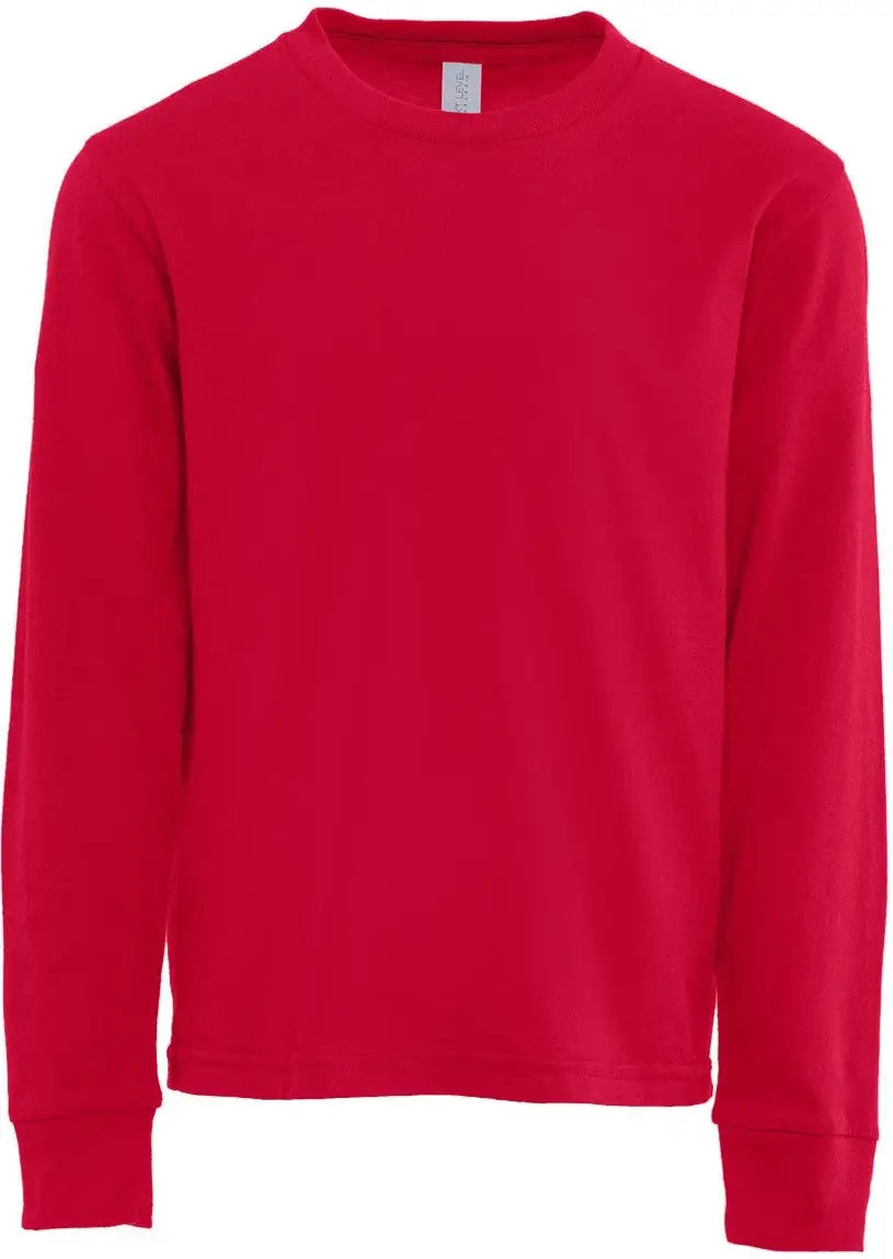 Next Level 3311 Youth Cotton Long Sleeve T-shirt - Red - Xs