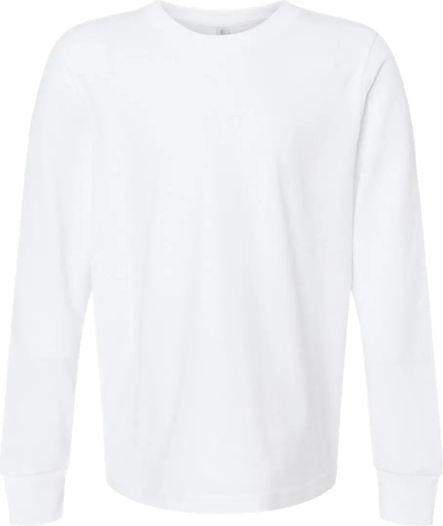 Next Level 3311 Youth Cotton Long Sleeve T-shirt - White - Xs