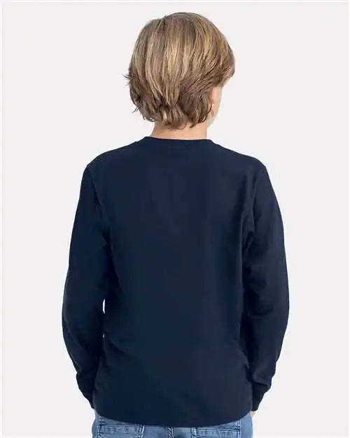 Next Level 3311n Youth Cotton Long Sleeve T-shirt - 3311 - Midnight Navy