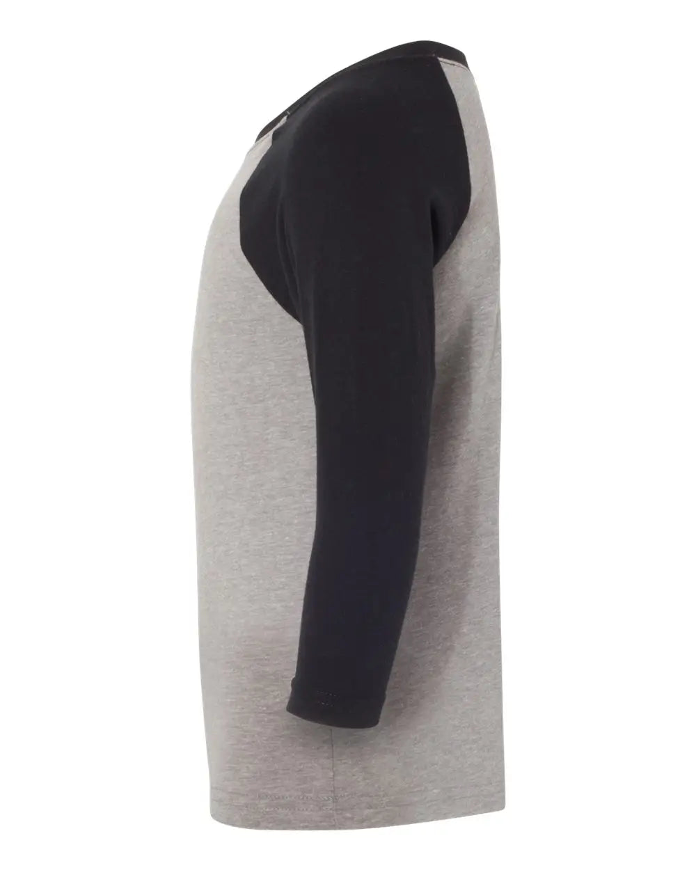 Next Level 3352 Youth Cvc Three-quarter Sleeve Raglan T-shirt - Black Sleeves Dark Heather Gray Body