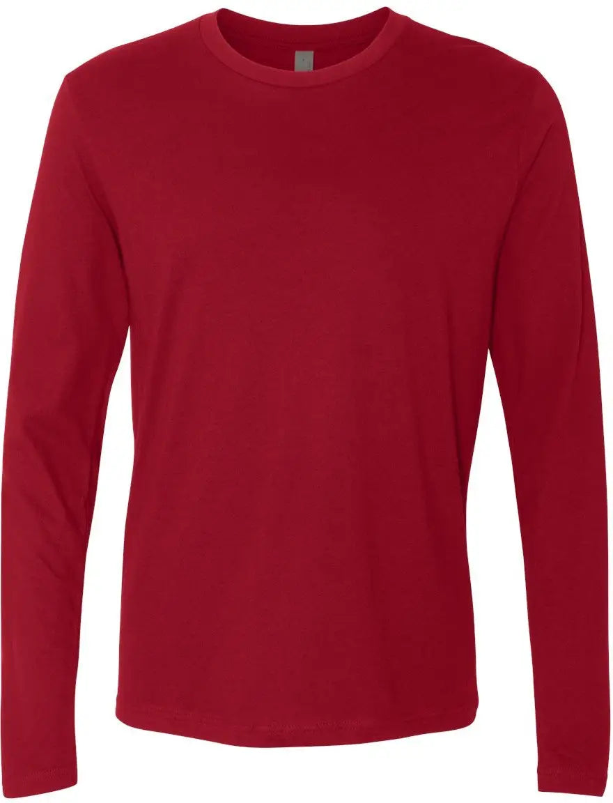 Next Level 3601 Cotton Long Sleeve T-shirt - Cardinal - Adult Xs