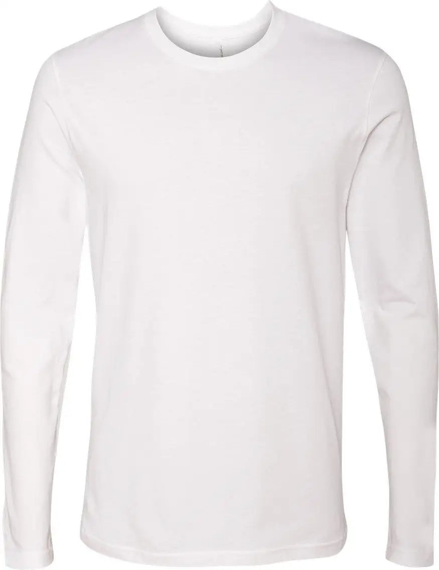 Next Level 3601 Cotton Long Sleeve T-shirt - White - Adult Xs