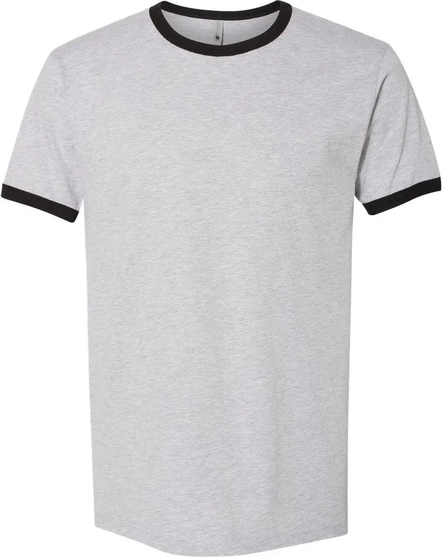 Next Level 3604 Retro Ringer Cotton T-shirt - Heather Gray - Black - Gray/ / Adult Xs