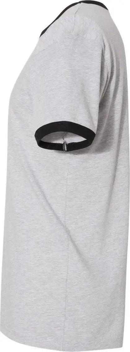 Next Level 3604 Retro Ringer Cotton T-shirt - Heather Gray - Black