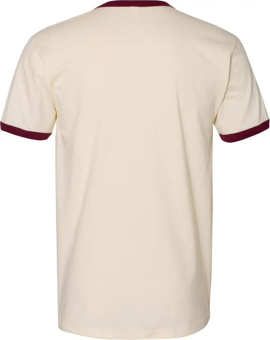 Next Level 3604 Retro Ringer Cotton T-shirt - Natural - Maroon